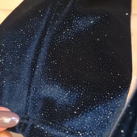 Altar'd State Holiday Dark Green Shimmery Velvet Midi Dress - Picture 3 of 10